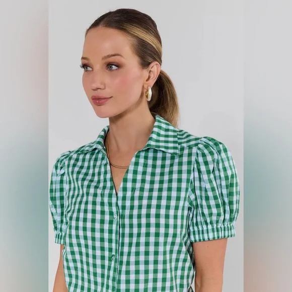 Pinch Ivy Green Gingham Top & maxi skirt- size small - Picture 3 of 16